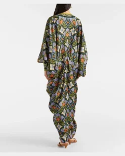 Alémais Kaftan Cece aus Seide Multicolor
