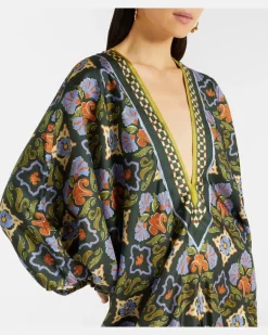 Alémais Kaftan Cece aus Seide Multicolor