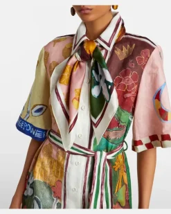 Alémais X MLAK Tuch aus Seiden-Twill Multicolor