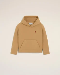 Ami de Coeur Hoodie aus brauner Baumwolle Braun Unisex Camel