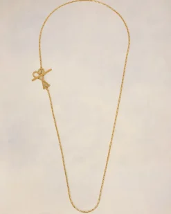 Ami De Coeur 2 in 1 Halskette aus goldfarbenem Messing Gelb Unisex