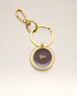 Ami De Coeur Kaffeetassen-Schlüsselanhänger aus goldfarbenem Metall Mehrfarbig Unisex Ecru