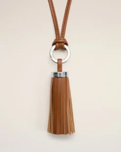 Ami Pompom Schlüsselanhänger aus Leder in Braun Braun Unisex Cognac