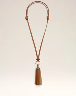 Ami Pompom Schlüsselanhänger aus Leder in Braun Braun Unisex Cognac