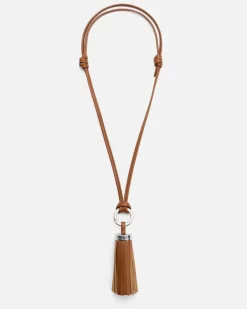 Ami Pompom Schlüsselanhänger aus Leder in Braun Braun Unisex Cognac