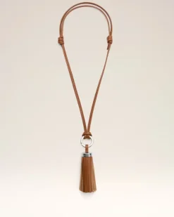 Ami Pompom Schlüsselanhänger aus Leder in Braun Braun Unisex Cognac