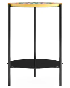 Amore Couchtisch mit abstraktem Print - Schwarz