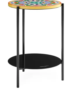 Amore Couchtisch mit abstraktem Print - Schwarz