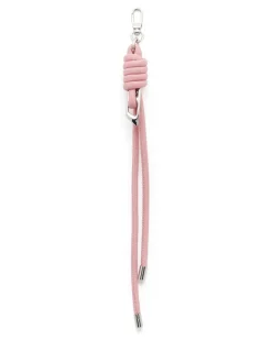 Anhänger mit geknoteten Riemen aus Metall und PU - Charms und Schlüsselanhänger - Unisex - Rosa