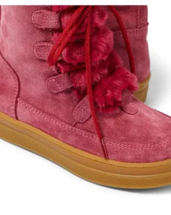 Ankle Boots aus Veloursleder Rosa