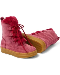 Ankle Boots aus Veloursleder Rosa