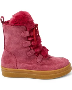 Ankle Boots aus Veloursleder Rosa