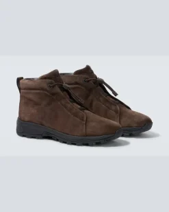 Ankle Boots Triple Stitch Vetta aus Veloursleder Braun