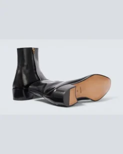 Ankle Boots Vincent aus Leder Schwarz