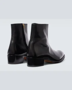 Ankle Boots Vincent aus Leder Schwarz