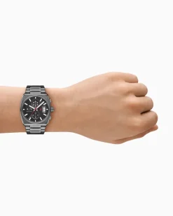 Anthrazitfarbener Chronograph aus Edelstahl Mehrfarbig