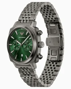 Anthrazitfarbener Chronograph aus Edelstahl Mehrfarbig