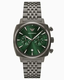 Anthrazitfarbener Chronograph aus Edelstahl Mehrfarbig