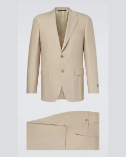 Anzug aus Leinen und Wolle Beige