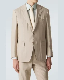 Anzug aus Leinen und Wolle Beige