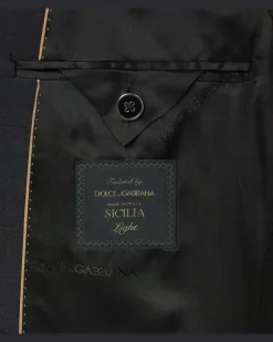Anzug aus Seiden-Twill Schwarz