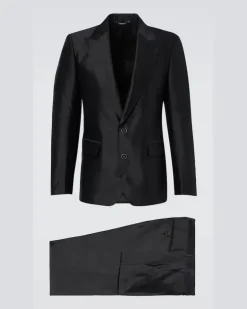 Anzug aus Seiden-Twill Schwarz