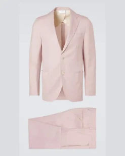 Anzug aus Wolle, Seide und Leinen Rosa