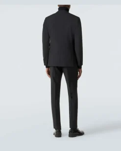 Anzug aus Wolle und Mohair Schwarz