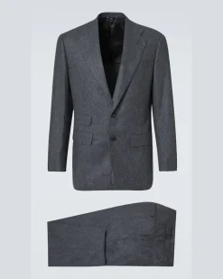 Anzug aus Wollflanell Grau