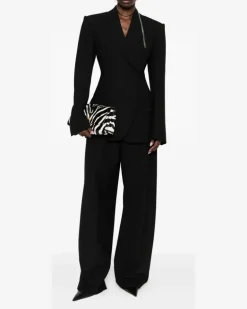 Anzug mit kastigem Revers - Schwarz