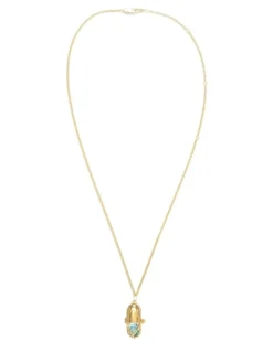 Aquamarina Halskette mit Statement-Anhänger - Gold