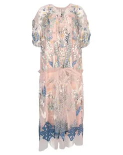 Araina Tüllkleid mit Stickerei - Rosa