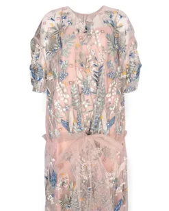 Araina Tüllkleid mit Stickerei - Rosa
