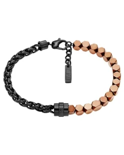 Armband mit Perlen aus Edelstahl und Hämatit - Armbänder - Unisex - Schwarz