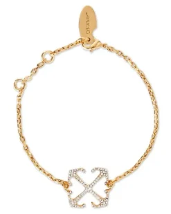 Armband mit Pfeil-Anhänger und Kristallen Gold