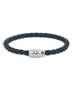 Armband mit 3 Ringen aus Soft Leder - Blau - Edelstahl - MB136012 - Armbänder