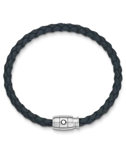Armband mit 3 Ringen aus Soft Leder - Blau - Edelstahl - MB136012 - Armbänder