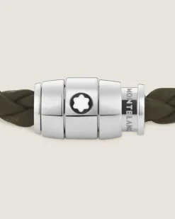 Armband mit 3 Ringen aus Soft Leder - Khaki - Edelstahl - MB136003 - Armbänder