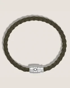 Armband mit 3 Ringen aus Soft Leder - Khaki - Edelstahl - MB136003 - Armbänder