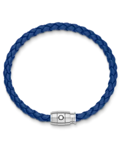 Armband mit 3 Ringen aus Soft Leder - Blau - Edelstahl - MB130898 - Armbänder
