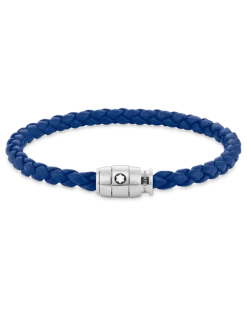 Armband mit 3 Ringen aus Soft Leder - Blau - Edelstahl - MB130898 - Armbänder
