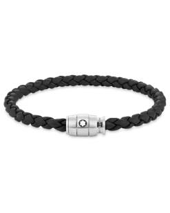 Armband mit 3 Ringen aus Soft Leder - Schwarz - Edelstahl - MB130895 - Armbänder