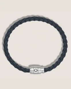Armband mit 3 Ringen aus Soft Leder - Blau - Edelstahl - MB136012 - Armbänder