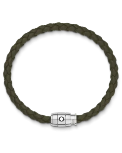 Armband mit 3 Ringen aus Soft Leder - Khaki - Edelstahl - MB136003 - Armbänder