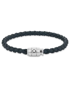 Armband mit 3 Ringen aus Soft Leder - Blau - Edelstahl - MB136012 - Armbänder