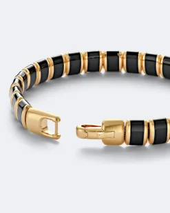 Armband Spiritual Beads aus 18kt Gelbgold mit Onyx