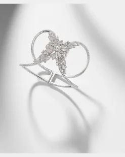 Armreif aus 18kt Weißgold mit Diamanten Silber