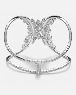 Armreif aus 18kt Weißgold mit Diamanten Silber