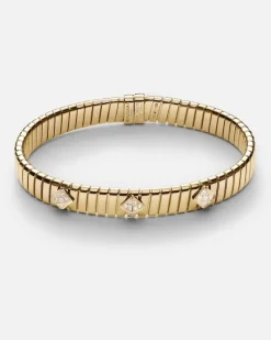 Armreif Bvlgari Tubogas aus 18kt Gelbgold mit Diamanten