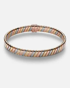 Armreif Bvlgari Tubogas aus 18kt Gelb-, Weiß- und Roségold